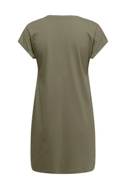 Vestido curto estampado às riscas