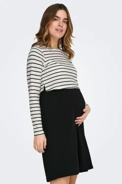 Vestido curto maternidade e amamentação
