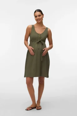 Vestido curto Maternity e amamentação