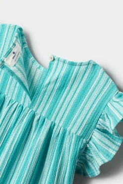 Vestido de riscas para menina