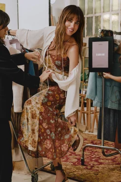 Vestido estampado combinado