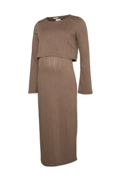 Vestido manga comprida Maternity e amamentação