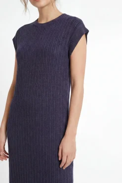 Vestido midi de manga curta