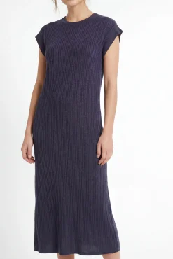 Vestido midi de manga curta