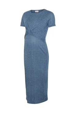 Vestido midi de maternidade e amamentação
