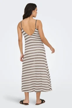 Vestido midi de riscas