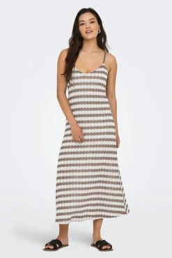 Vestido midi de riscas