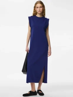 Vestido midi manga cava