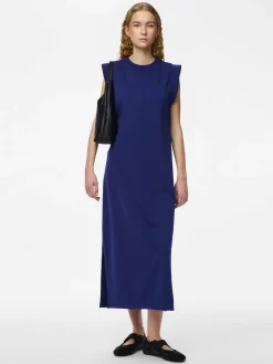 Vestido midi manga cava