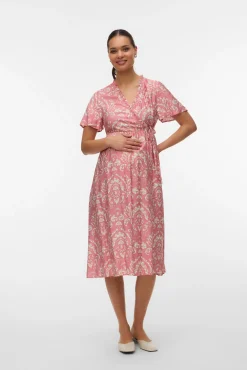 Vestido midi maternity e amamentação