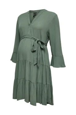 Vestido midi maternity e amamentação