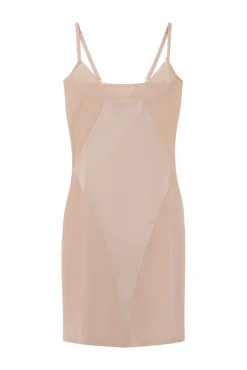 Vestido modelador tule nude