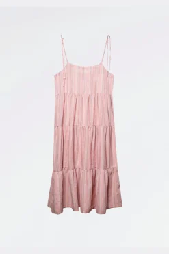 Vestido pré-mamã maxi às riscas
