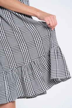 Vestido vichy com smock no peito
